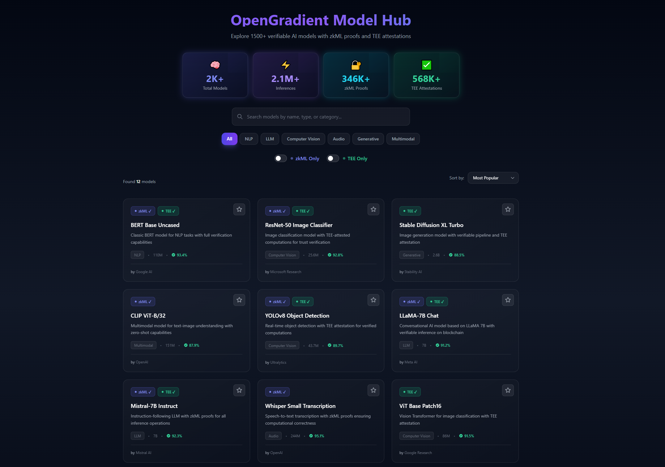 OpenGradient Model Hub